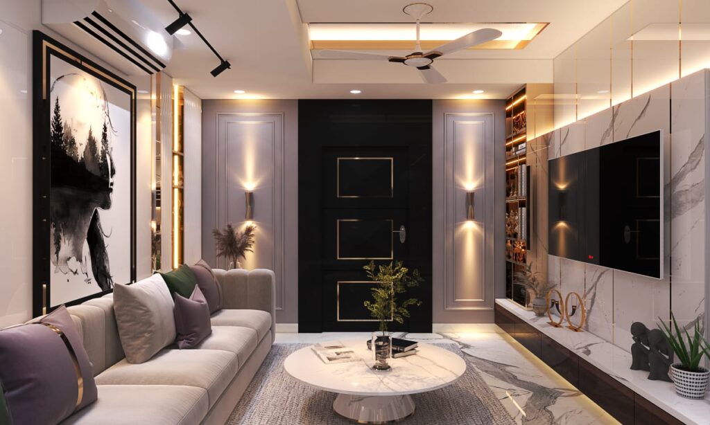 professional interior designer in kolkata modern living room interior design